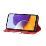 Peňeženkové kožené pouzdro LITCHI na Samsung Galaxy A22 5G - Červená