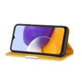 Peňeženkové kožené pouzdro LITCHI na Samsung Galaxy A22 5G - Žltá