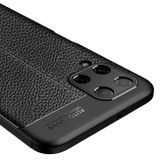 Gumový kryt LITCHI na Samsung Galaxy A22 4G - Černá