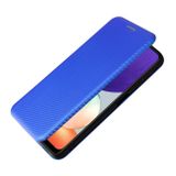 Peneženkové Carbon pouzdro na Samsung Galaxy A22 4G - Modrá
