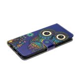 Peňeženkové kožené pouzdro OIL na Samsung Galaxy A22 4G - Blue Owl