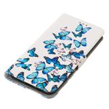 Peňeženkové kožené pouzdro DRAWING na Samsung Galaxy A22 5G - Little Blue Butterflies