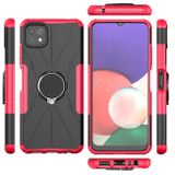 Kryt Magnetic Holder Armor na Samsung Galaxy A22 5G - Rose Red