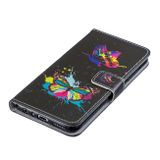 Peňaženkové kožené puzdro  Colored Drawing na Xiaomi Redmi Note 8- Colorful Butterfly