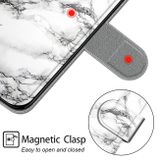 Peneženkové kožené pouzdro DRAWING na Xiaomi Redmi Note 9 - Bíla marble
