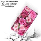 Peneženkové kožené pouzdro DRAWING na Xiaomi Redmi Note 9 - Green Leaf Pink Rose