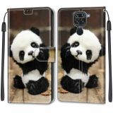 Peneženkové kožené pouzdro DRAWING na Xiaomi Redmi Note 9 - Wood Board Panda