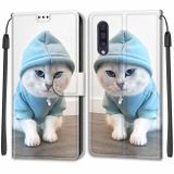Peněženkové 3D pouzdro pro Samsung Galaxy A50 – Blue Sweater White Cat