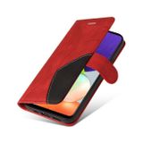 Peňeženkové kožené pouzdro DUAL-COLOR na Samsung Galaxy A22 4G - Červená