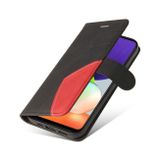 Peňeženkové kožené pouzdro DUAL-COLOR na Samsung Galaxy A22 4G - Černá