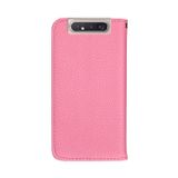 Peňeženkové kožené pouzdro na Samsung Galaxy A80 - Ružový