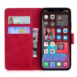 Peneženkové kožené pouzdro TIGER na iPhone 13 Pro Max - Červená