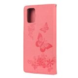 Peňeženkové kožené pouzdro BUTTERFLY Xiaomi Redmi 10 - Ružová