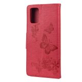 Peňeženkové kožené pouzdro BUTTERFLY Xiaomi Redmi 10 - Červená