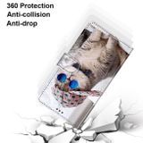 Peneženkové kožené pouzdro DRAWING na Oppo A54 5G - Slant Hat Blue Mirror Cat