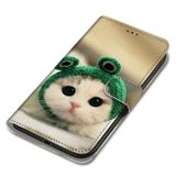 Peneženkové kožené pouzdro DRAWING na Oppo A54 5G - Frog Kitten