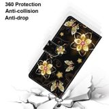 Peneženkové kožené pouzdro DRAWING na Oppo A54 5G - Gold Diamond Butterfly