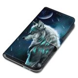 Peneženkové kožené pouzdro DRAWING na Oppo A54 5G - Pensive Wolf