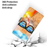Peneženkové kožené pouzdro DRAWING na Oppo A54 5G - Cat Drinking Soda