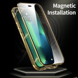 Magnetic Metal puzdro na iPhone 13 Mini - Černá