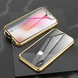 Magnetic Metal pouzdro na iPhone X / XS - Zlatá