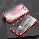 Magnetic Metal pouzdro na iPhone X / XS - Červená