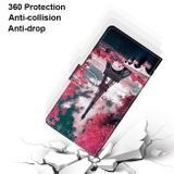 Peneženkové kožené pouzdro DRAWING na Samsung Galaxy S22 Ultra 5G - Pink Flower Tower Bridge