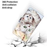 Peneženkové kožené pouzdro DRAWING na Samsung Galaxy S22 5G - Big Cat Hugging Kitten