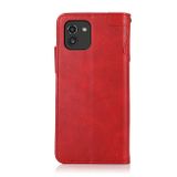 Peněženkové kožené pouzdro COWHIDE pro Samsung Galaxy A03 - Červená