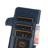 Peněženkové kožené pouzdro COWHIDE pro Samsung Galaxy A03 - Modrá