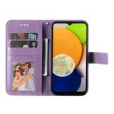 Peněženkové kožené pouzdro 7-PETAL pro Samsung Galaxy A03 - Světle fialová
