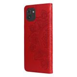 Peněženkové kožené pouzdro 7-PETAL pro Samsung Galaxy A03 - Červená