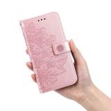Peněženkové kožené pouzdro 7-PETAL pro Samsung Galaxy A03 - Růžově zlatá