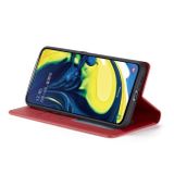Peňeženkové kožené pouzdro na Samsung Galaxy A80 - Červený