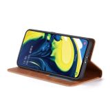 Peňeženkové kožené pouzdro na Samsung Galaxy A80 - Hnedý