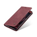 Peněženkové kožené pouzdro CaseMe pro Samsung Galaxy A04s - Vínově červená