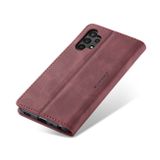Peněženkové kožené pouzdro CaseMe pro Samsung Galaxy A04s - Vínově červená