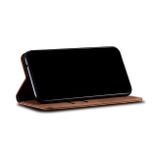 Peněženkové kožené pouzdro Denim na Samsung Galaxy A73 5G - Hnědá