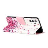 Peneženkové kožené pouzdro DRAWING na Samsung Galaxy A13 - Pink Heart