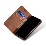 Peněženkové kožené pouzdro DENIM pro Samsung Galaxy A04s - Hnědá