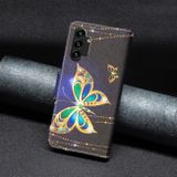 Peneženkové kožené pouzdro DRAWING na Samsung Galaxy A13 - Big Butterfly