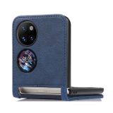 Peněženkové kožené pouzdro LAMBSKIN pro Huawei P50 Pocket - Modrá