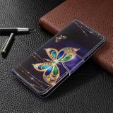 Peněženkové kožené pouzdro Colored Drawing Pattern  na Samsung Galaxy A51 Golden Butterfly
