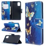 Peněženkové kožené pouzdro Colored Drawing Pattern  na Samsung Galaxy A51 Blue Butterfly
