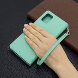 Peněženkové kožené pouzdro Litchi pro Samsung Galaxy A71 - Zelená