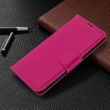 Peněženkové kožené pouzdro Litchi pro Samsung Galaxy A71 - Rose Red