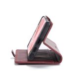 Peneženkové kožené pouzdro CaseMe na Samsung Galaxy S22 Ultra 5G - Wine Red