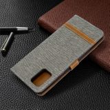 Pouzdro peněženky Odpovídající Denim Textura na Samsung Galaxy A71-Gray