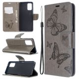 Peněženkové pouzdro na Samsung S20+ Two Butterflies Pattern-  šedá