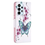 Peněženkové 3D pouzdro COLORED pro Samsung Galaxy A23 5G - Motýl s květem broskve